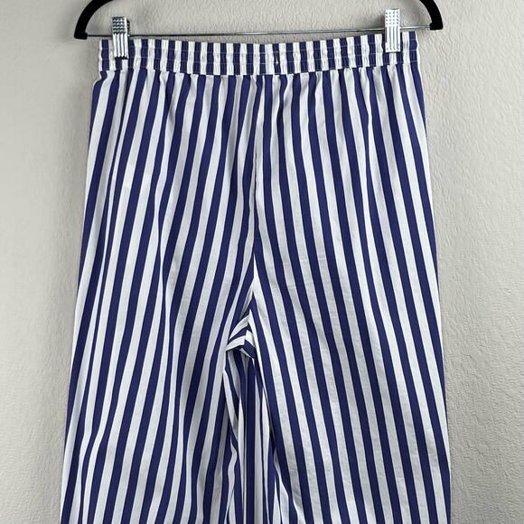 Revolve Onia Chloe Side Slit Wide Leg Striped Beach Pants White Blue Small/Med - Picture 10 of 15